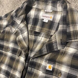 Carhartt Black and Tan Plaid Shirt